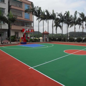 深圳市沙井華勝學校丙烯酸籃球場_戶外運動地面案例_廣東