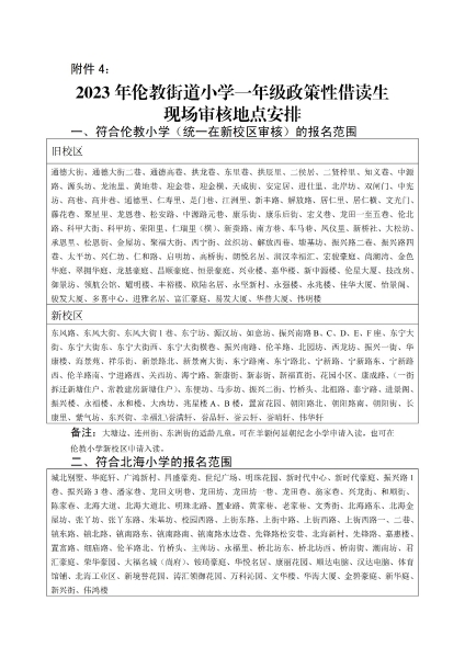 附件4：2023年倫教街道小學一年級政策性借讀生現場審核地點安排_00.jpg
