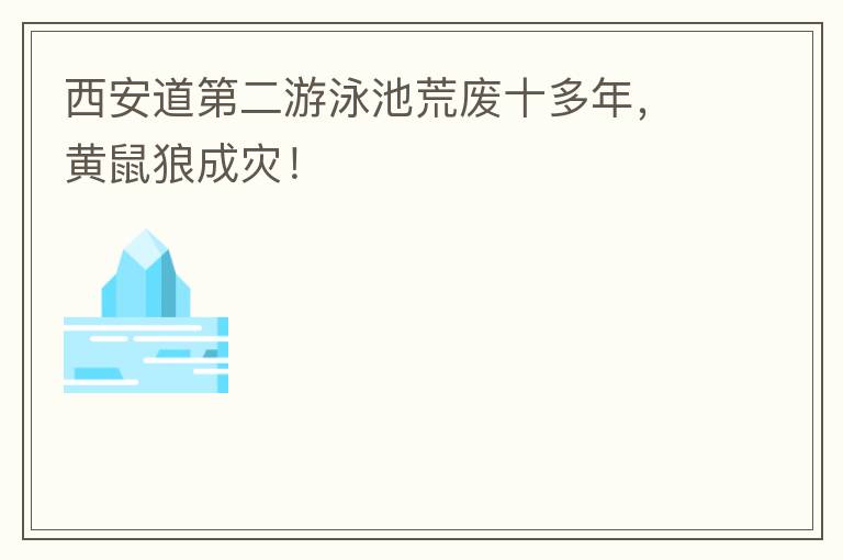 西安道第二游泳池荒廢十多年，黃鼠狼成災！