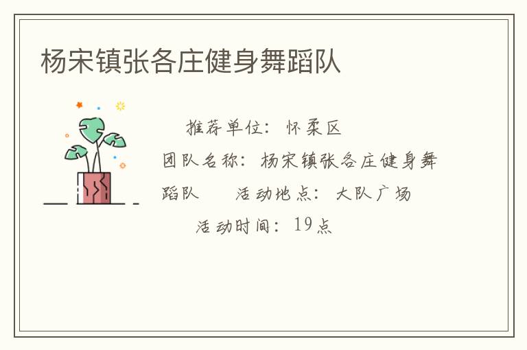楊宋鎮張各莊健身舞蹈隊
