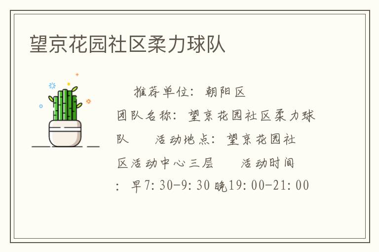 望京花園社區(qū)柔力球隊