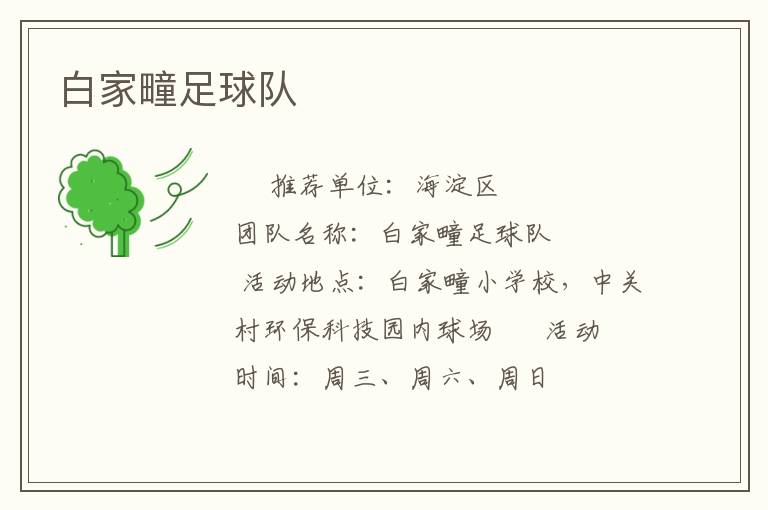 白家疃足球隊