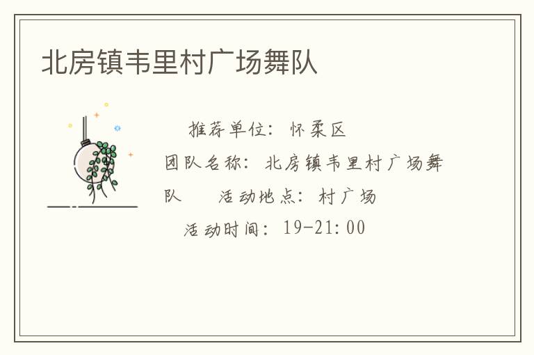 北房鎮韋里村廣場舞隊