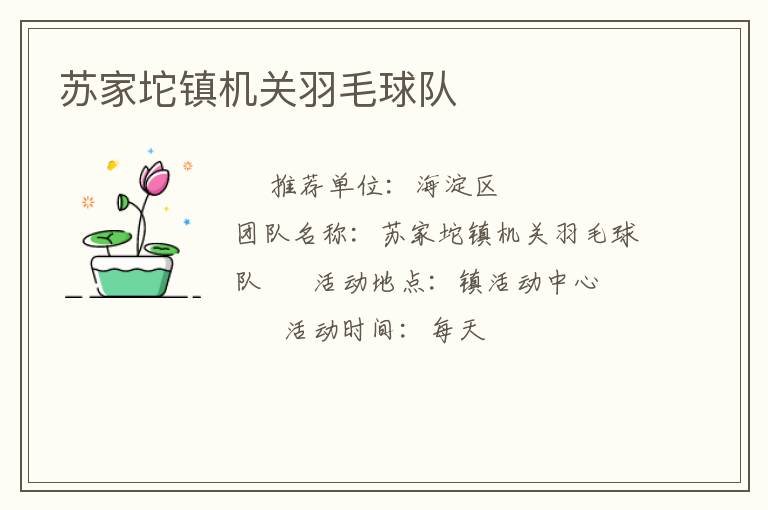 蘇家坨鎮機關羽毛球隊