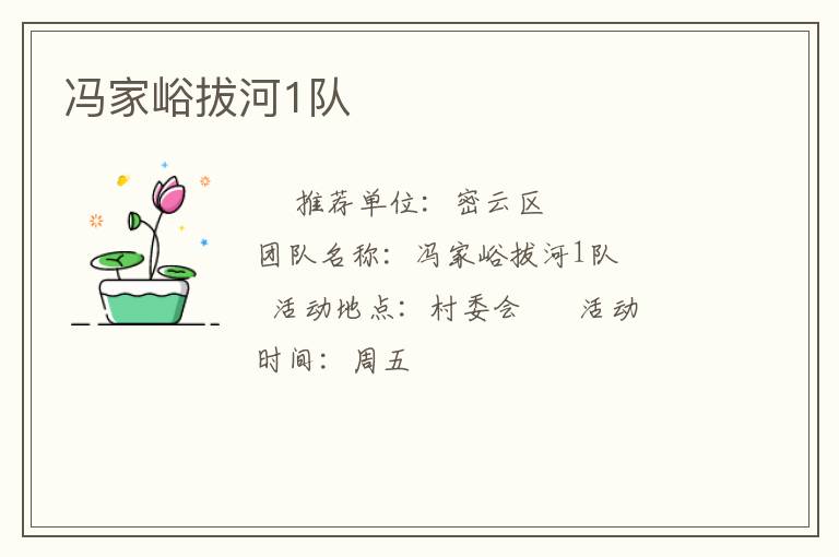 馮家峪拔河1隊
