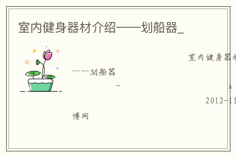 室內健身器材介紹——劃船器_