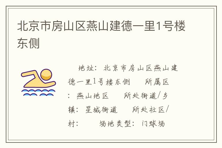 北京市房山區燕山建德一里1號樓東側