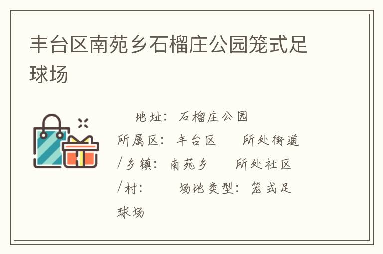 豐臺區南苑鄉石榴莊公園籠式足球場