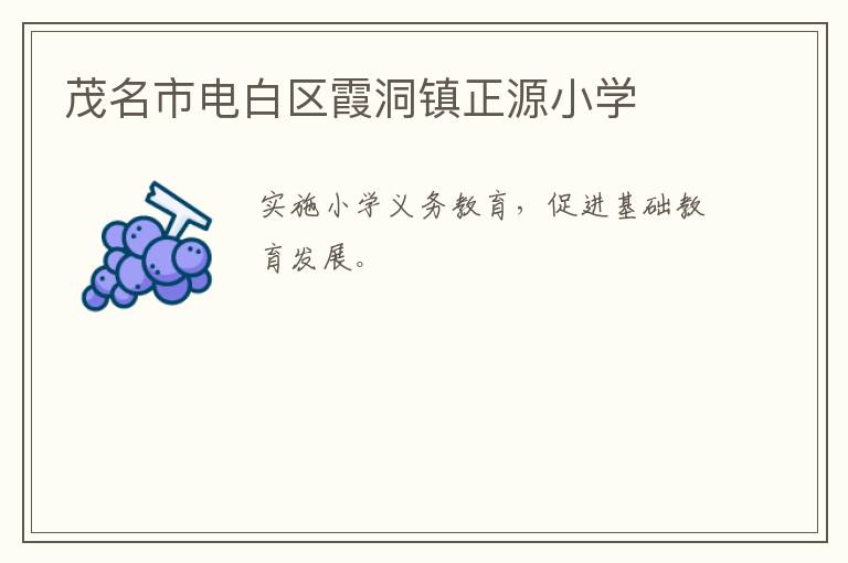 茂名市電白區霞洞鎮正源小學