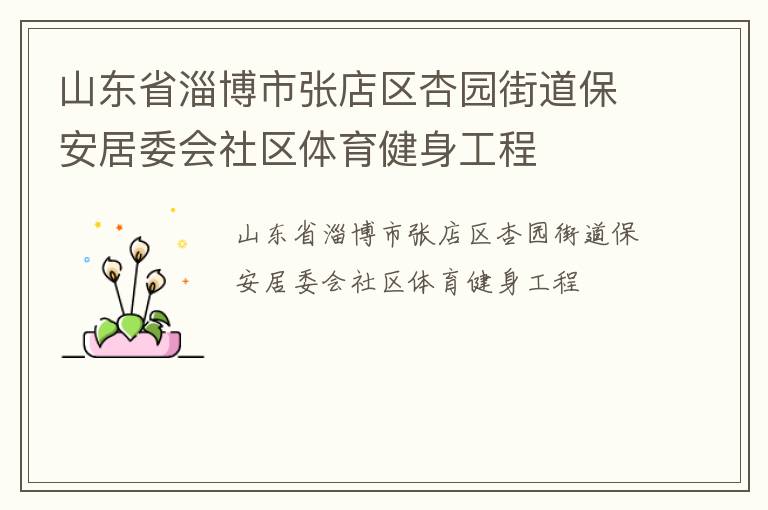 山東省淄博市張店區杏園街道保安居委會社區體育健身工程