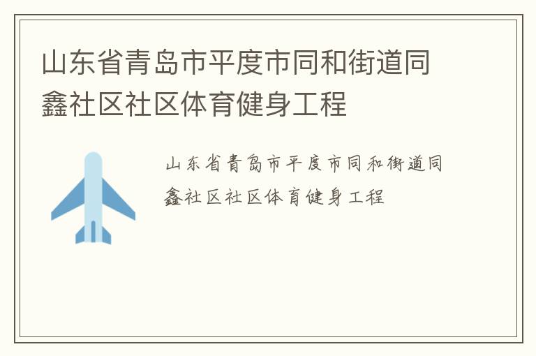 山東省青島市平度市同和街道同鑫社區社區體育健身工程