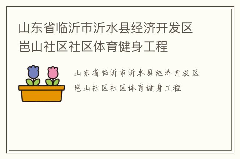 山東省臨沂市沂水縣經濟開發區岜山社區社區體育健身工程