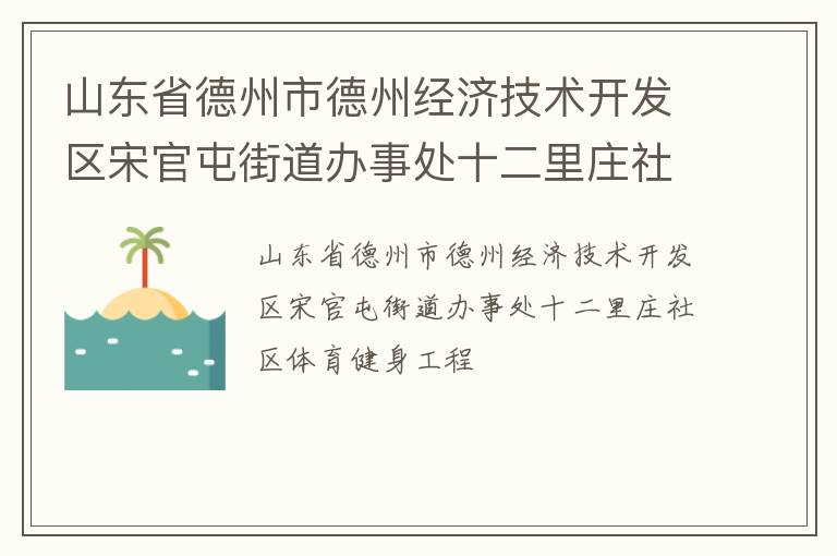 山東省德州市德州經(jīng)濟(jì)技術(shù)開發(fā)區(qū)宋官屯街道辦事處十二里莊社區(qū)體育健身工程