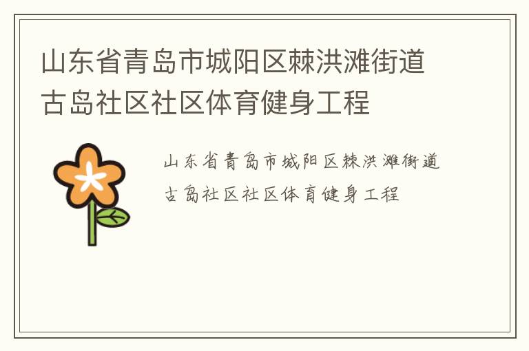 山東省青島市城陽區棘洪灘街道古島社區社區體育健身工程