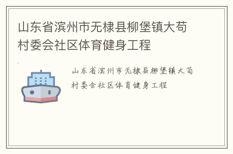 山東省濱州市無(wú)棣縣柳堡鎮(zhèn)大茍村委會(huì)社區(qū)體育健身工程