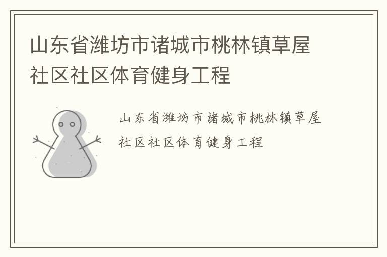 山東省濰坊市諸城市桃林鎮草屋社區社區體育健身工程