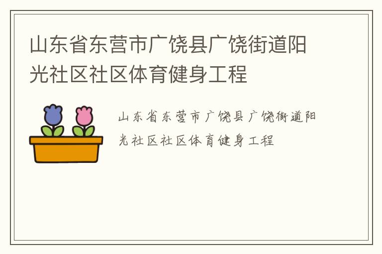 山東省東營市廣饒縣廣饒街道陽光社區社區體育健身工程