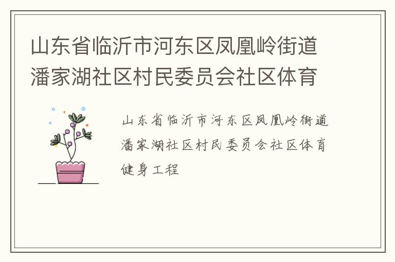 山東省臨沂市河東區鳳凰嶺街道潘家湖社區村民委員會社區體育健身工程