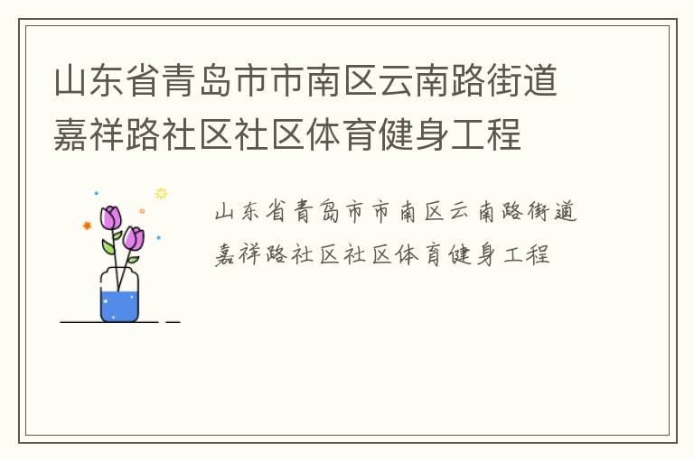 山東省青島市市南區云南路街道嘉祥路社區社區體育健身工程
