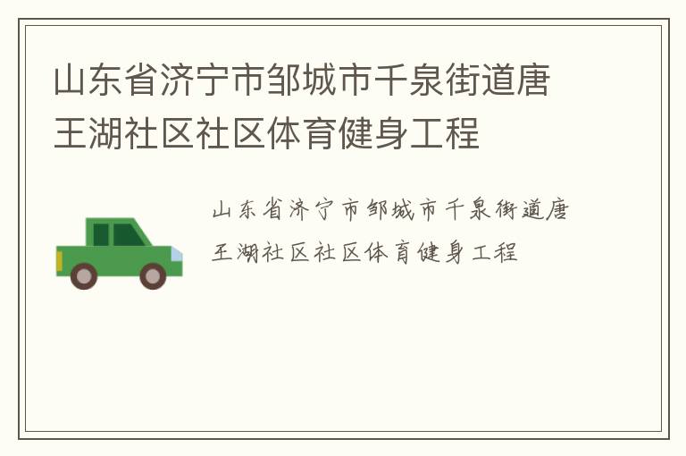山東省濟寧市鄒城市千泉街道唐王湖社區社區體育健身工程