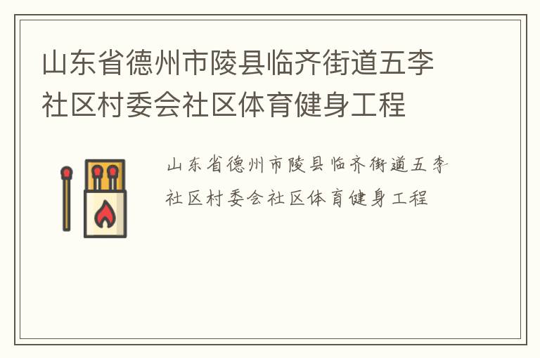 山東省德州市陵縣臨齊街道五李社區村委會社區體育健身工程