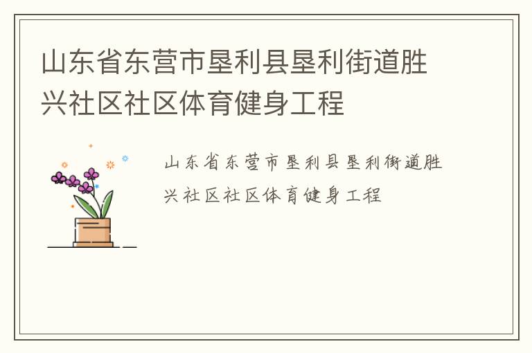 山東省東營市墾利縣墾利街道勝興社區社區體育健身工程