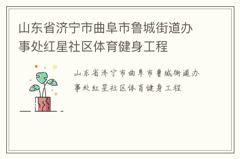 山東省濟寧市曲阜市魯城街道辦事處紅星社區體育健身工程