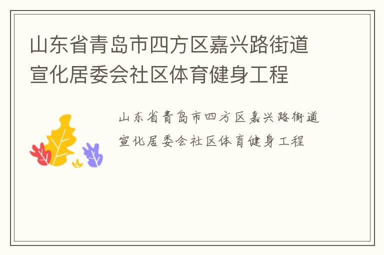 山東省青島市四方區嘉興路街道宣化居委會社區體育健身工程
