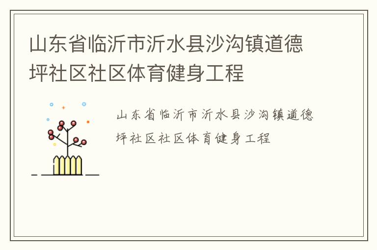 山東省臨沂市沂水縣沙溝鎮道德坪社區社區體育健身工程