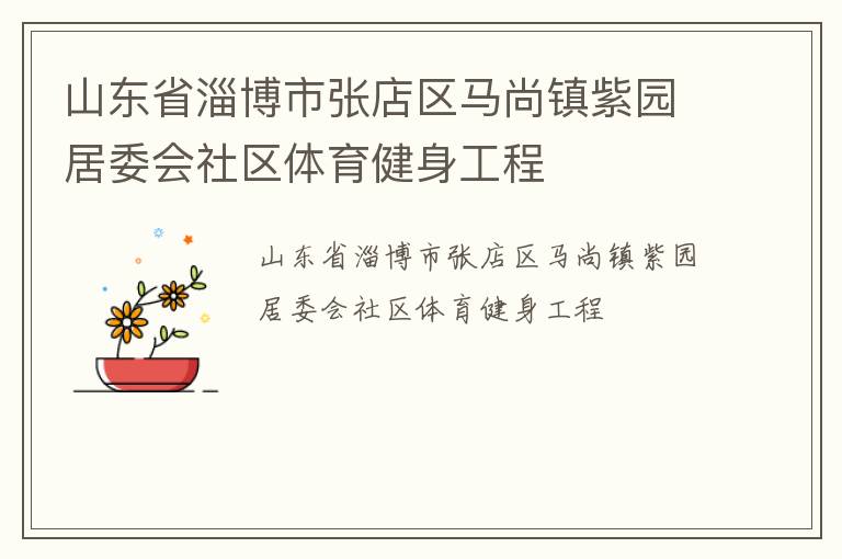 山東省淄博市張店區(qū)馬尚鎮(zhèn)紫園居委會(huì)社區(qū)體育健身工程
