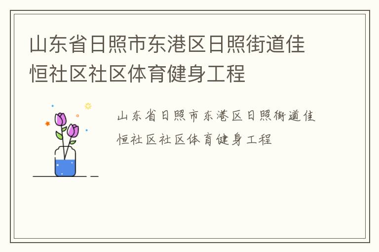 山東省日照市東港區日照街道佳恒社區社區體育健身工程