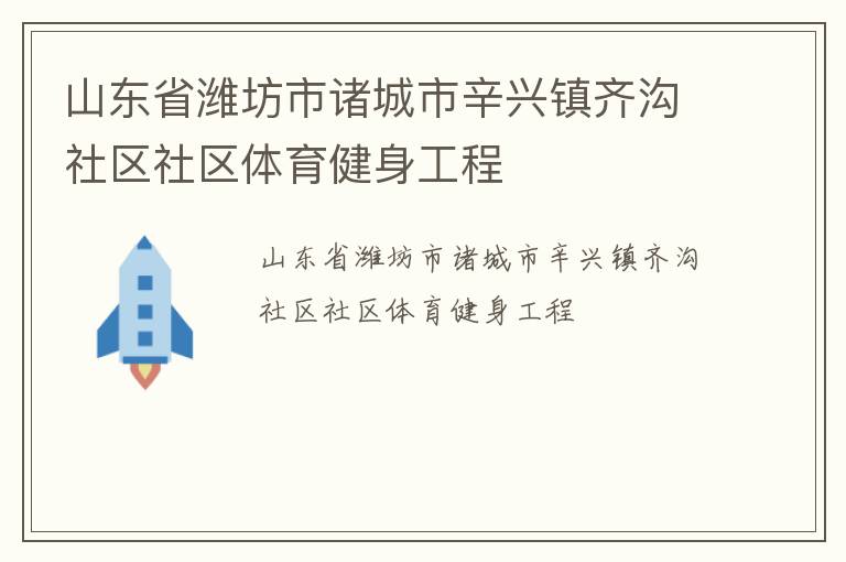 山東省濰坊市諸城市辛興鎮齊溝社區社區體育健身工程