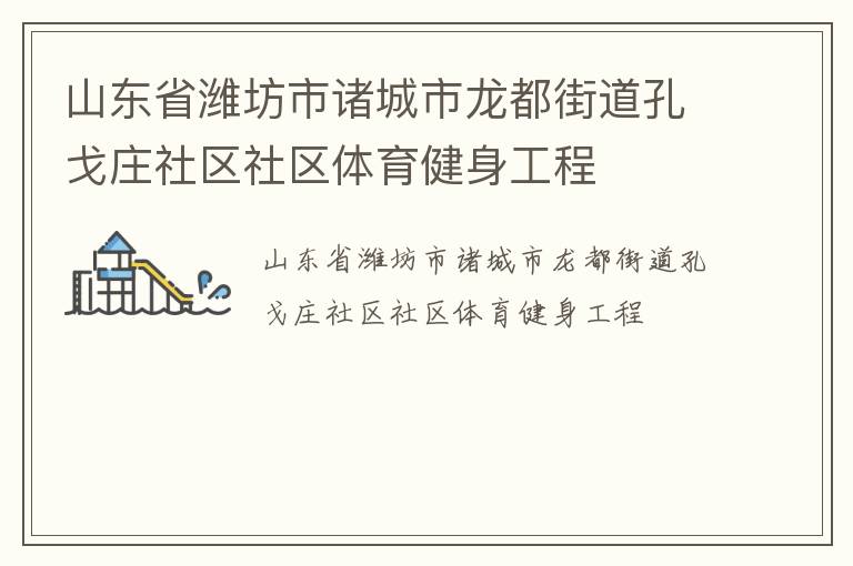 山東省濰坊市諸城市龍都街道孔戈莊社區社區體育健身工程