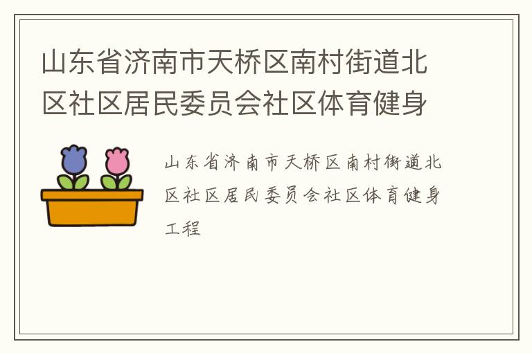 山東省濟南市天橋區南村街道北區社區居民委員會社區體育健身工程