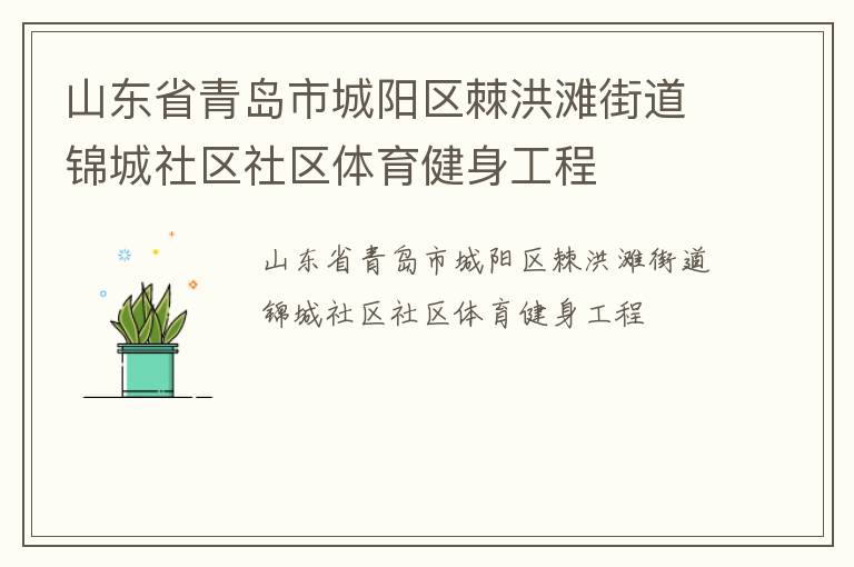 山東省青島市城陽區棘洪灘街道錦城社區社區體育健身工程