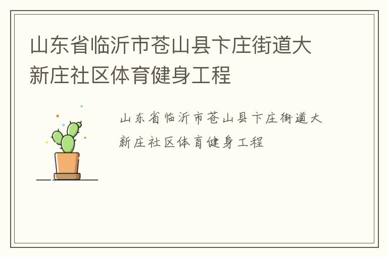 山東省臨沂市蒼山縣卞莊街道大新莊社區體育健身工程