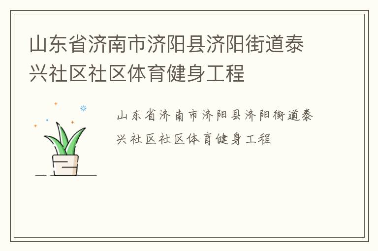 山東省濟南市濟陽縣濟陽街道泰興社區社區體育健身工程