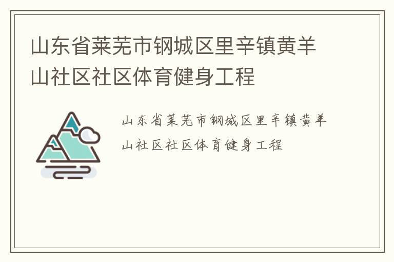 山東省萊蕪市鋼城區里辛鎮黃羊山社區社區體育健身工程