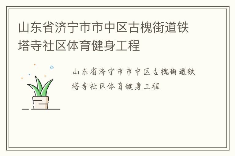 山東省濟寧市市中區古槐街道鐵塔寺社區體育健身工程
