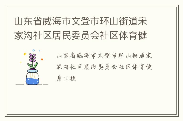 山東省威海市文登市環山街道宋家溝社區居民委員會社區體育健身工程