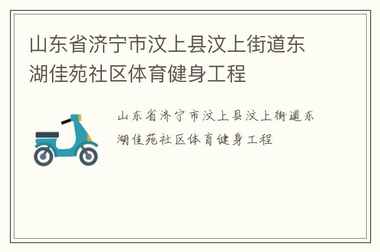 山東省濟寧市汶上縣汶上街道東湖佳苑社區體育健身工程