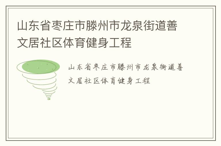 山東省棗莊市滕州市龍泉街道善文居社區體育健身工程