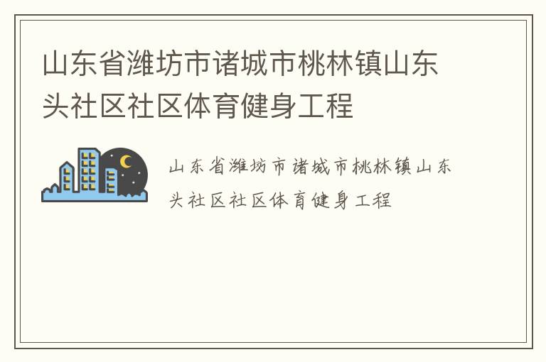 山東省濰坊市諸城市桃林鎮(zhèn)山東頭社區(qū)社區(qū)體育健身工程