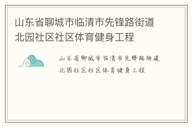 山東省聊城市臨清市先鋒路街道北園社區社區體育健身工程