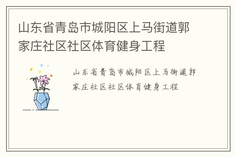 山東省青島市城陽區上馬街道郭家莊社區社區體育健身工程