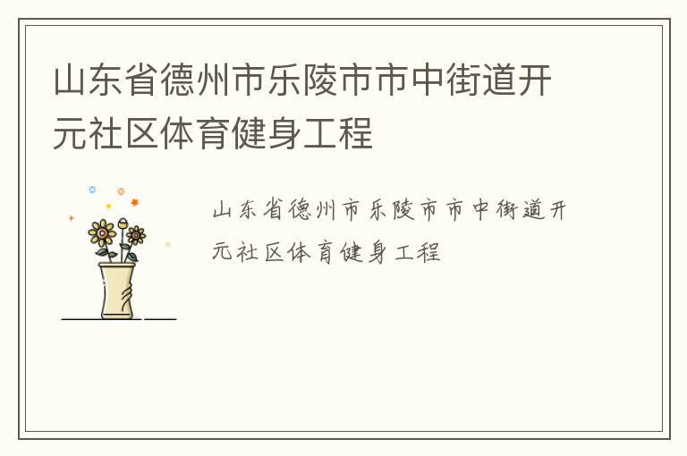 山東省德州市樂陵市市中街道開元社區體育健身工程