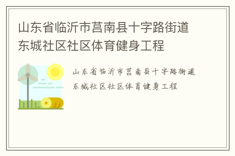 山東省臨沂市莒南縣十字路街道東城社區社區體育健身工程