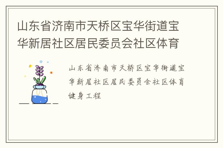 山東省濟(jì)南市天橋區(qū)寶華街道寶華新居社區(qū)居民委員會社區(qū)體育健身工程