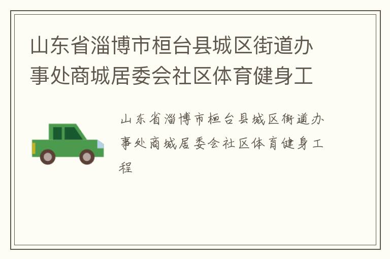 山東省淄博市桓臺縣城區街道辦事處商城居委會社區體育健身工程