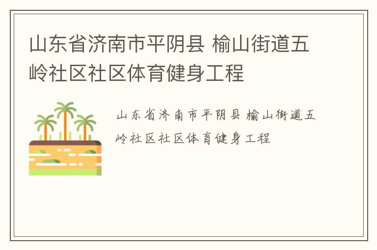山東省濟南市平陰縣 榆山街道五嶺社區社區體育健身工程